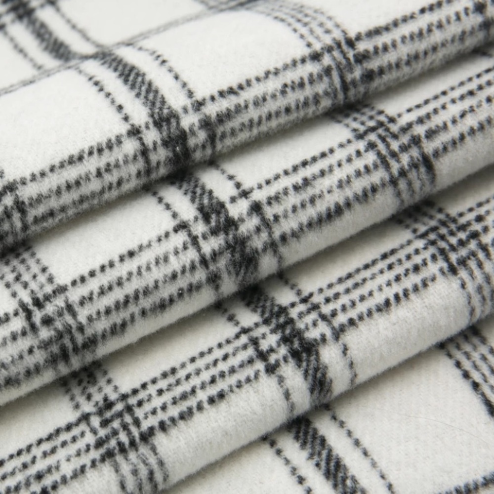 BLACK PLAID Black Plaid Flannel Oversized Shacket Shirt Jacket - Picture 7 of 7